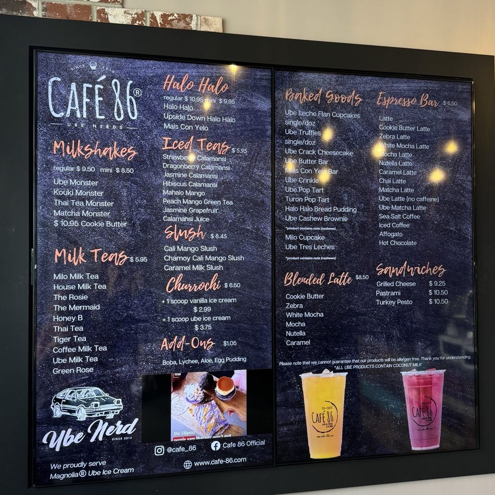 Cafe 86 - Menu - Desserts Near Me - Tustin, California Cafe 86 - Menu - Desserts Near Me - Tustin, California