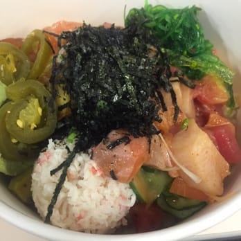Poki One N Half - Regular bowl- salmon, yellowtail, tuna - Poke Near Me - San Diego, California