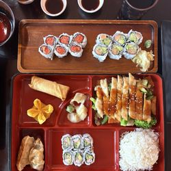 Wang's Bistro - Spicy tuna roll, Alaska Roll, Dinner Bento Box
