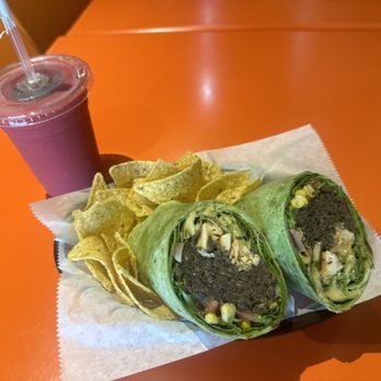 Raw Addiction Plus - Chicken Homemade Hummus Quinoa Black Bean Patty 16 oz. Dragon Berry Smoothie Chipotle Quinoa Black Bean Burger Wrap - Vegan Near Me - Pembroke Pines, Florida Raw Addiction Plus - Chicken Homemade Hummus Quinoa Black Bean Patty 16 oz. Dragon Berry Smoothie Chipotle Quinoa Black Bean Burger Wrap - Vegan Near Me - Pembroke Pines, Florida