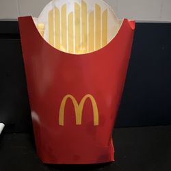 McDonald's - This is supposed to be a large fry but with this location they'll just hand you out whatever and not care.