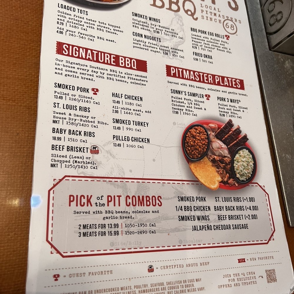 Sonny's BBQ - the menu and prices - Barbeque Near Me - Palatka, Florida Sonny's BBQ - the menu and prices - Barbeque Near Me - Palatka, Florida