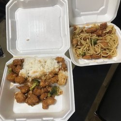 Imperial Palace Express - General Tso chicken with white rice. And general Tso chicken with a side of lo Mein.....