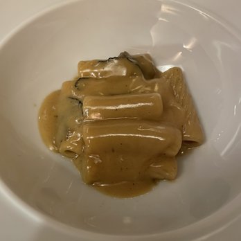 Acquerello - Ridged pasta with faux "foie gras," black truffle, and Marsala - Italian Near Me - San Francisco, California Acquerello - Ridged pasta with faux "foie gras," black truffle, and Marsala - Italian Near Me - San Francisco, California