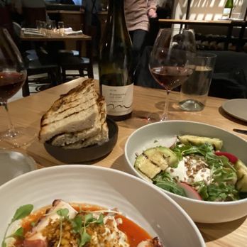 Rootstalk - Octopus appetizer and burrata salad with grilled bread and a french burgundy. - New American Near Me - Breckenridge, Colorado Rootstalk - Octopus appetizer and burrata salad with grilled bread and a french burgundy. - New American Near Me - Breckenridge, Colorado