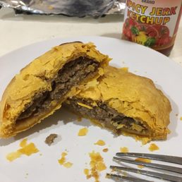 Beef patty and jerk ketchup Beef patty and jerk ketchup