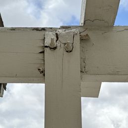 Damaged Support Beam prior to repair Damaged Support Beam prior to repair