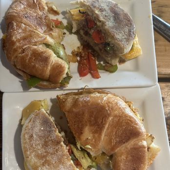 Venga - Breakfast croissant and muffin. Shared - Cafes Near Me - Study Butte-Terlingua, Texas Venga - Breakfast croissant and muffin. Shared - Cafes Near Me - Study Butte-Terlingua, Texas