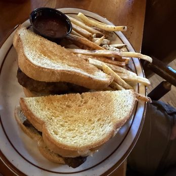 Blue Bell Lodge - Meatloaf sandwich with fries - Resorts Near Me - Custer, South Dakota
