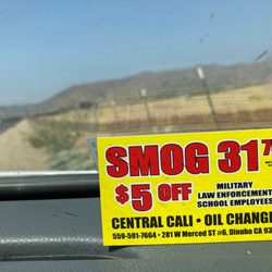 Central Cali - Our business card from central cali smog in Dinuba