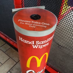 McDonald's - Hand sanitizer wipes are a great idea when they're actually available.