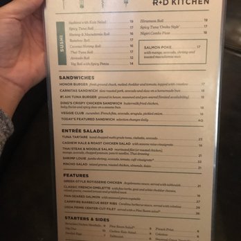R+D Kitchen - Menu - New American Near Me - Yountville, California