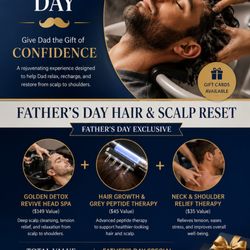 Father's Day Hair & Scalp Reset at Seora! Japanese Head Spa, Hair Growth Therapy & Neck Relief. $179. Gift cards available.
