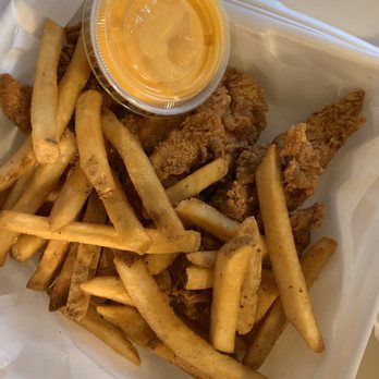 R-Bar and Grill - Chicken tenders with fries and cheese sauce - Sports Bars Near Me - Highland, Indiana