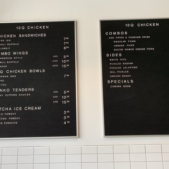 10Q Chicken - Menu as is 10/27/18 - Chicken Shop Near Me - Evanston, Illinois 10Q Chicken - Menu as is 10/27/18 - Chicken Shop Near Me - Evanston, Illinois