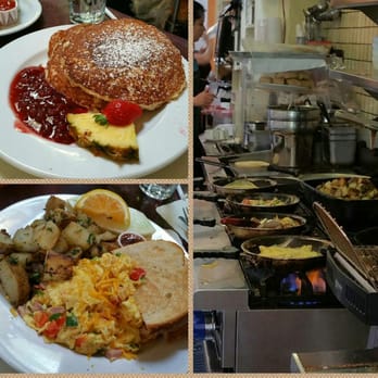 Alana's Cafe - Denver omelet, oatmeal pancake and the view of the kitchen. - Breakfast & Brunch Near Me - Burlingame, California Alana's Cafe - Denver omelet, oatmeal pancake and the view of the kitchen. - Breakfast & Brunch Near Me - Burlingame, California