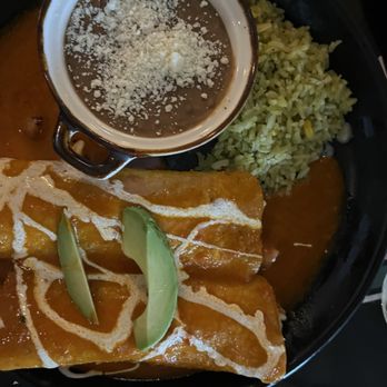 The Guadalupe on Main - Shrimp Enchiladas with Beans & Rice - Bars Near Me - Mesa, Arizona The Guadalupe on Main - Shrimp Enchiladas with Beans & Rice - Bars Near Me - Mesa, Arizona