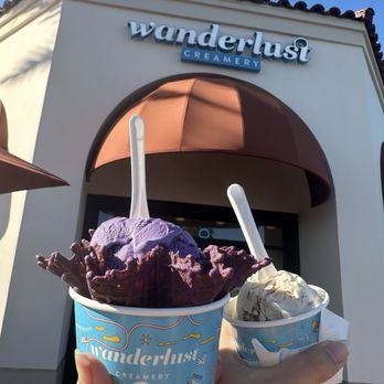 Wanderlust Creamery - Ube malted crunch in Ube Waffle Cone and Vietnamese Rocky Road - Ice Cream & Frozen Yogurt Near Me - Irvine, California Wanderlust Creamery - Ube malted crunch in Ube Waffle Cone and Vietnamese Rocky Road - Ice Cream & Frozen Yogurt Near Me - Irvine, California