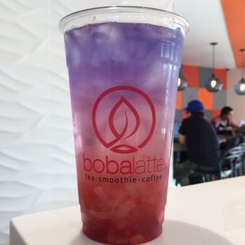 Boba Latte - Butterfly limeade with strawberry chunks and lychee jelly - Coffee & Tea Near Me - Richardson, Texas