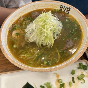 Pho Bar Express - Bun-Bo-hue (all right components, but the broth is lacking) - Vietnamese Near Me - Dorchester, Massachusetts
