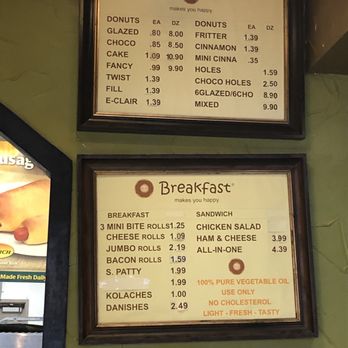 Donna's Donuts - the breakfast menu - Donuts Near Me - Fort Worth, Texas