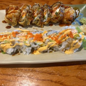 Sushi Cafe - Crazy Roll (back), Yummy Roll (front) - Japanese Near Me - Montgomery, Alabama Sushi Cafe - Crazy Roll (back), Yummy Roll (front) - Japanese Near Me - Montgomery, Alabama