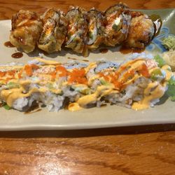 Sushi Cafe - Crazy Roll (back), Yummy Roll (front)