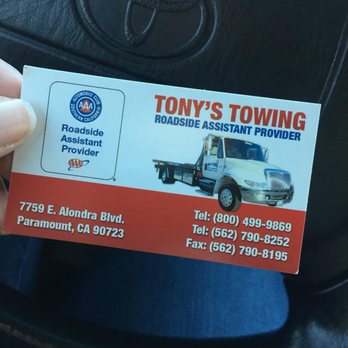 Tony's Towing - Roadside *Assistance Provider - Towing Near Me - Paramount, California Tony's Towing - Roadside *Assistance Provider - Towing Near Me - Paramount, California