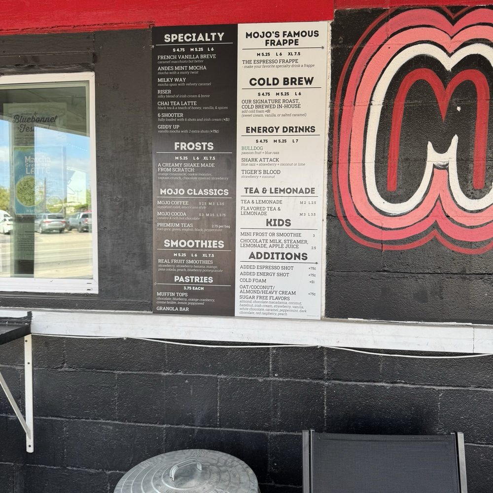 Mojo Coffee - Menu photo - Coffee & Tea Near Me - Burnet, Texas