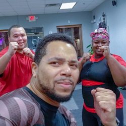United Jiu Jitsu - Group photo of UJJ's Adult Kickboxing Class.