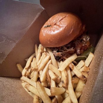 Steve's BBQ - BBQ Burger (comes with pulled pork and onion rings) - Barbeque Near Me - Whittier, California Steve's BBQ - BBQ Burger (comes with pulled pork and onion rings) - Barbeque Near Me - Whittier, California