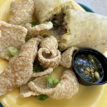 Paradise Garden Grill - Sisig Burrito. Super greasy :( - Mexican Near Me - Anaheim, California