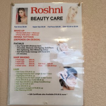 Roshni Beautycare - Prices as of August 2017 - Waxing Near Me - Lathrop, California