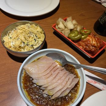 Tiffany's - Hamachi Sashimi, side mac salad, and the banchan - Asian Fusion Near Me - Wailuku, Hawaii Tiffany's - Hamachi Sashimi, side mac salad, and the banchan - Asian Fusion Near Me - Wailuku, Hawaii