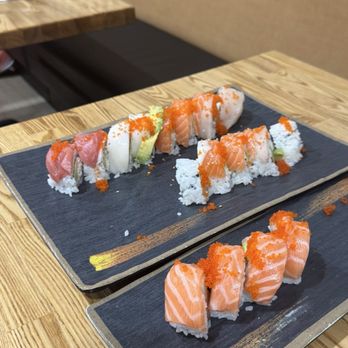 Sushi Town - Where else can u get a rainbow roll with this much fish on top for less than 9$.   Please stay open forever :) - Sushi Bars Near Me - San Jose, California