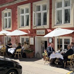 Outside with outdoor seating