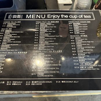 Song Tea - Menu front~ (June 2024) - Bubble Tea Near Me - Richmond, British Columbia