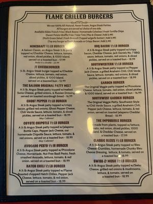 Menu photo 6 Joshua Tree Saloon Joshua Tree, CA