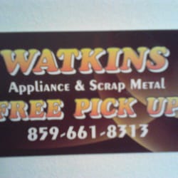 Watkins Free Appliance/Scrap Metal Pickup - Ph: (859) 248-7631