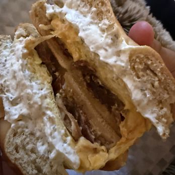 Leon’s Bagels - Bacon egg and cheese on a plain bagel - Bagels Near Me - New York, New York