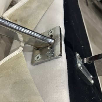 Kaizen Man - Broken chrome steel strut holding sofa back - Handyman Near Me - Glendale, California