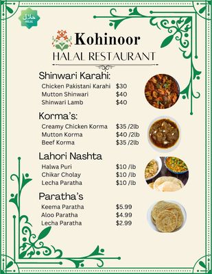 Menu photo 2 Kohinoor Halal Restaurant Stafford, VA Menu photo 2 Kohinoor Halal Restaurant Stafford, VA