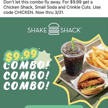 Shake Shack North Fayette - This is the deal I got (Good thru the end of the month (3/31/25)) ... - Burgers Near Me - Pittsburgh, Pennsylvania