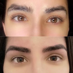 Ghada's - Before and after eyebrow threading.