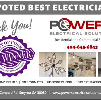 Powers Electrical Solutions - Best of Cobb again....2020 and 2021 - Electricians Near Me - Smyrna, Georgia Powers Electrical Solutions - Best of Cobb again....2020 and 2021 - Electricians Near Me - Smyrna, Georgia