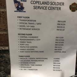 Copeland Soldier Service Center - Services in the building and what floor.