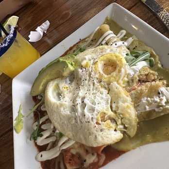 The FAB - Breakfast Enchiladas half Rojas and verde - Sports Bars Near Me - San Jose, California The FAB - Breakfast Enchiladas half Rojas and verde - Sports Bars Near Me - San Jose, California