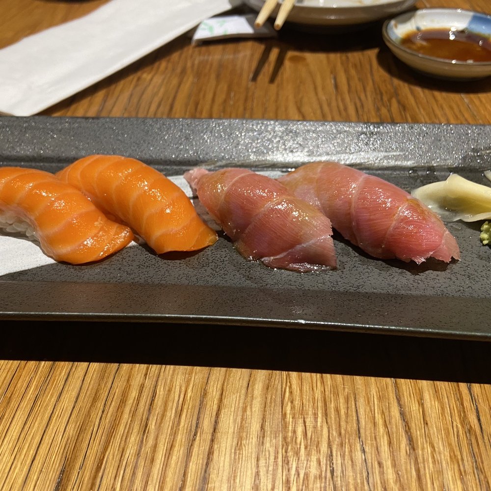 Hamano Sushi - King salmon and chu toro (medium fatty tuna) - Sushi Bars Near Me - San Francisco, California