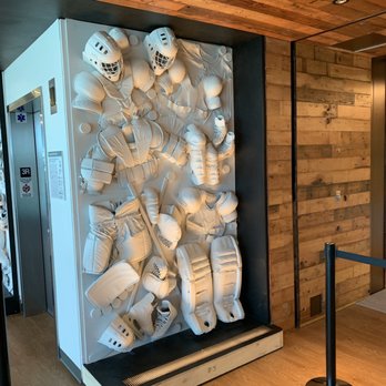 Between The Rinks - Restaurant & Bar - Cool goalie wall before net. - Sports Bars Near Me - Irvine, California