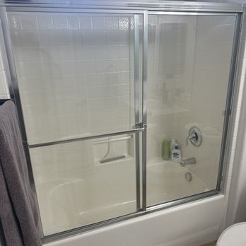 So-Cal Showerdoors - Before and after.. the new is the BLACK - Glass & Mirrors Near Me - Ontario, California So-Cal Showerdoors - Before and after.. the new is the BLACK - Glass & Mirrors Near Me - Ontario, California